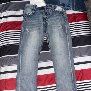Men's Blue Distressed Jeans